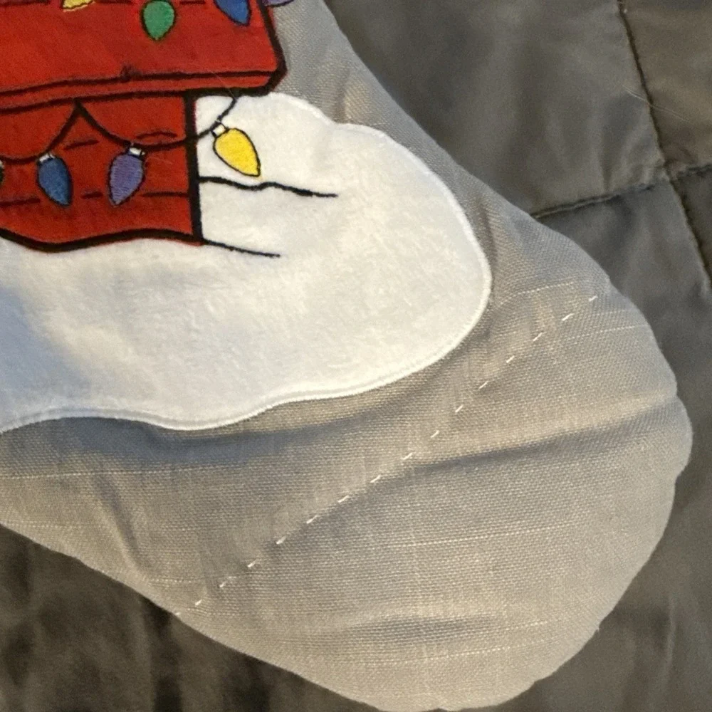 Pottery Barn Kids Gray Stocking Peanuts Snoopy with Doghouse Personalized 